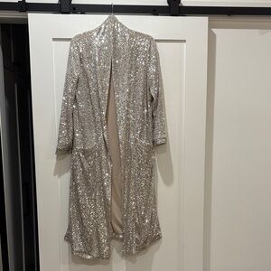 BB Dakota Sparkling Sequin Robe - Silver
